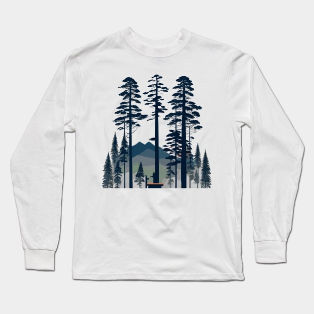 Rambo and Forest Trees Long Sleeve T-Shirt by kknows
